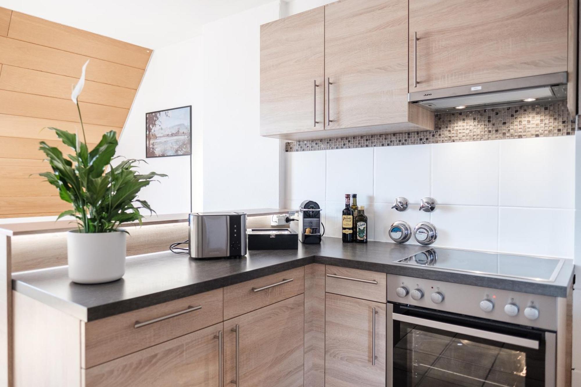 Neu Deluxe Suite Muensterblick, Maisonette, Kingsize Bett, Kueche, Netflix, Aussicht, E-Kamin Bad Säckingen Kültér fotó